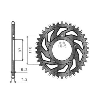 REAR SPROCKET 525 49T STEEL