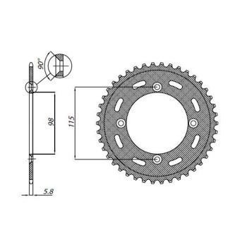 REAR SPROCKET 420 53T STEEL