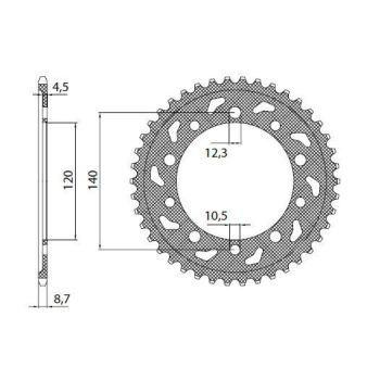 REAR SPROCKET 530 45T STEEL