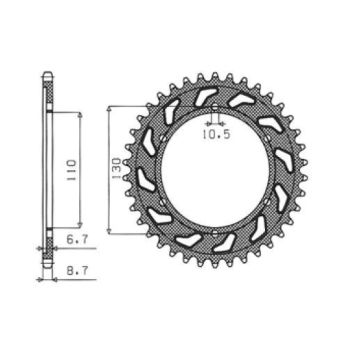 REAR SPROCKET 530 39T STEEL