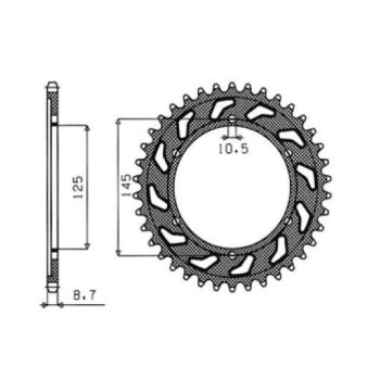 REAR SPROCKET 530 39T STEEL