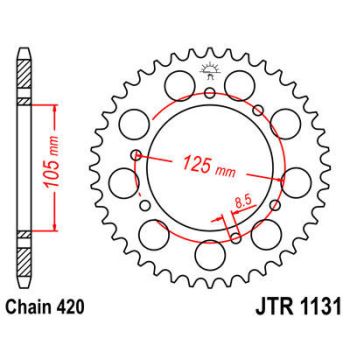 SPROCKET REAR 420 62T