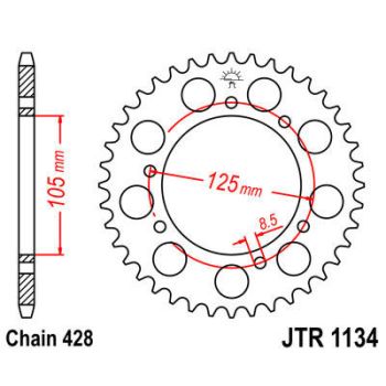 SPROCKET REAR 428 56T