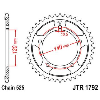 SPROCKET REAR 525 40T
