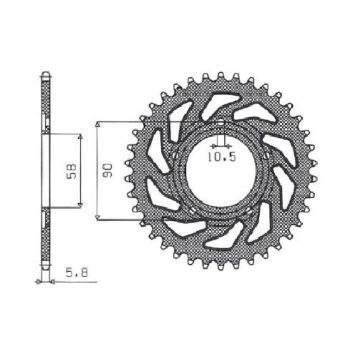 REAR SPROCKET 520 38T STE
