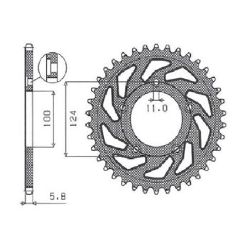 REAR SPROCKET 520 38T STE