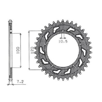 REAR SPROCKET 525 46T STE