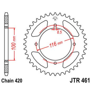SPROCKET REAR 420 52T