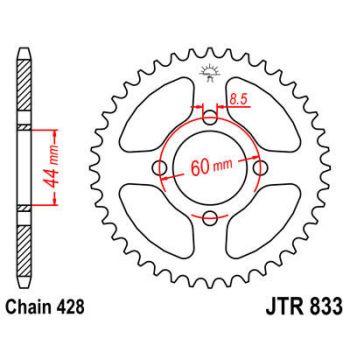 SPROCKET REAR 428 54T