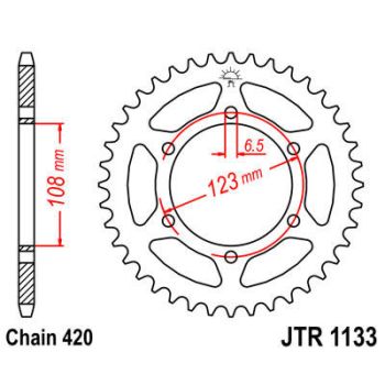 REAR SPROCKET 420 65T