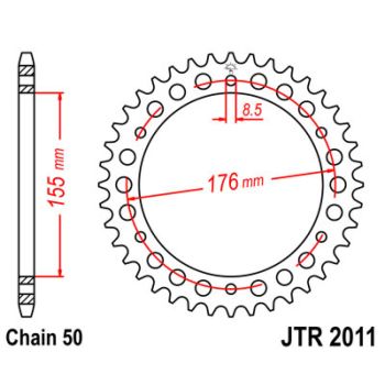 REAR SPROCKET 530 44T