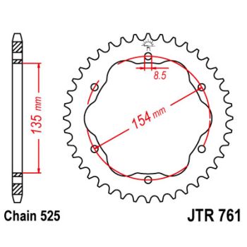 REAR SPROCKET 525 39T