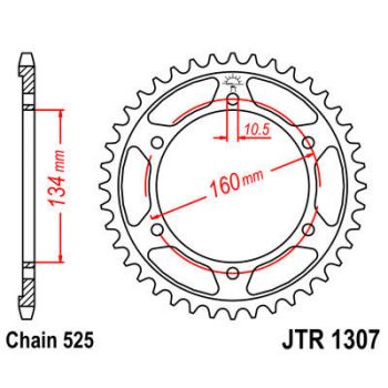SPROCKET REAR 45T 525 BLK