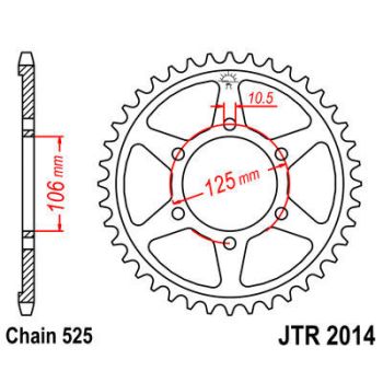SPROCKET REAR 47T 525 BLK