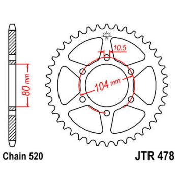 SPROCKET REAR 43T 520 BLK