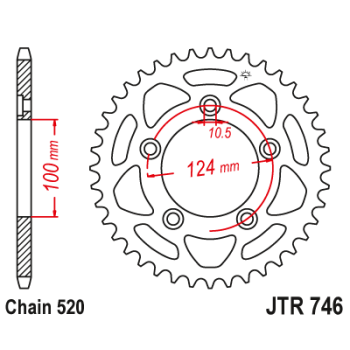 SPROCKET REAR 46T 520