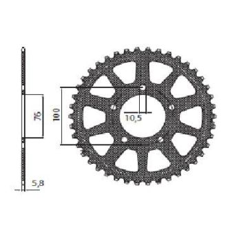 REAR SPROCKET 525 37T ERG