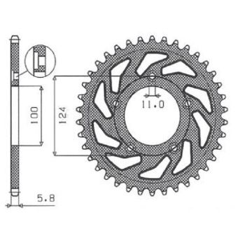 REAR SPROCKET 520 37T ERG