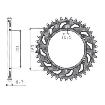 REAR SPROCKET 530 42T ERG