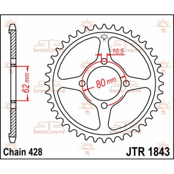Tagumine hammasratas JT 49T 428