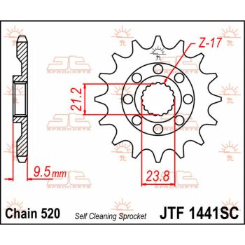 Esimene hammasratas (veohammasratas) JT 14T 520 SC Isepuhastuv