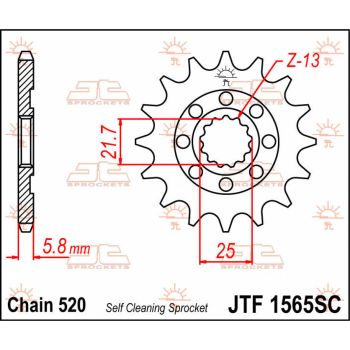 Esimene hammasratas (veohammasratas) JT 13T 520 SC Isepuhastuv
