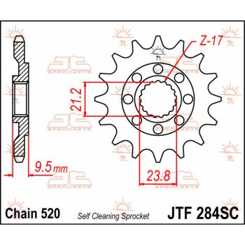 Esimene hammasratas (veohammasratas) JT 13T 520 SC Isepuhastuv