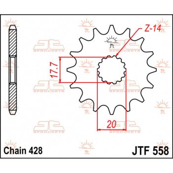 Esimene hammasratas (veohammasratas) JT 16T 428
