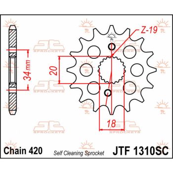 Esimene hammasratas (veohammasratas) JT 15T 420 SC Isepuhastuv