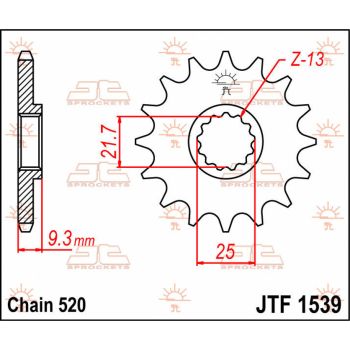 Esimene hammasratas (veohammasratas) JT  C/S EX250 15T Isepuhastuv