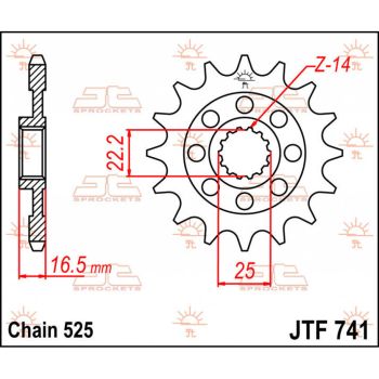 Esimene hammasratas (veohammasratas) JT 14T 525