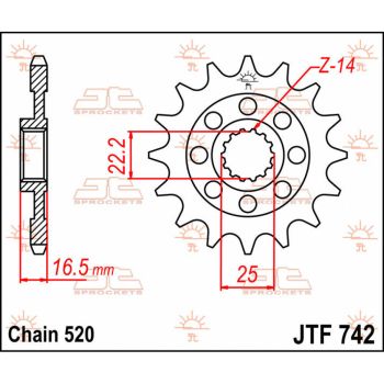 Esimene hammasratas (veohammasratas) JT  C/S 14T