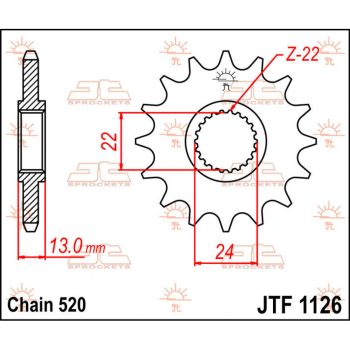 Esimene hammasratas (veohammasratas) JT 16T 520