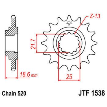 SPROCKET FRONT 15T 520 RU