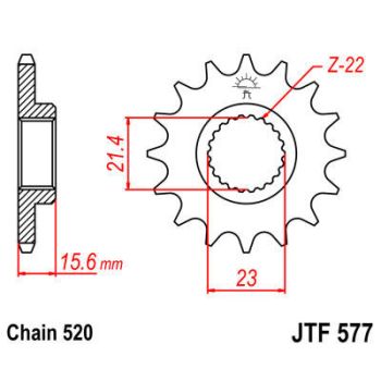 SPROCKET FRONT 15T 520 RU