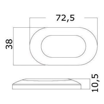 Oval, 6-led courtesy light white