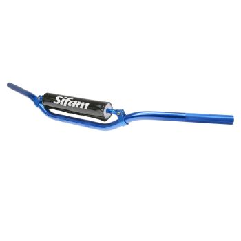 MX handlebar with cross brace and pad anodized aluminum blue - 22mm