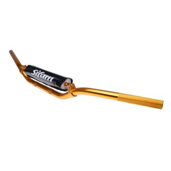 MX handlebar with cross brace and pad anodized aluminum gold-look - 22mm