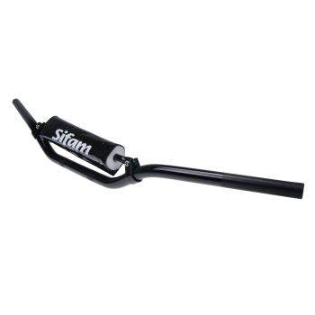 MX handlebar with cross brace and pad anodized aluminum black - 22mm