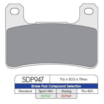 BRAKE PAD SINTERED SDP947