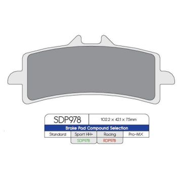 BRAKE PAD SINTERED SDP978