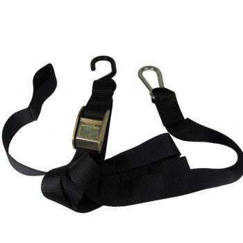 TMV Tiedowns 1,5 With Ass. Loop&coated S-Hook (2pcs)-Black