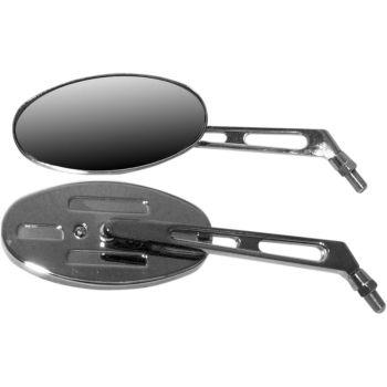 MIRROR OVAL BILLET S/STEM