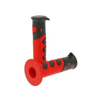 handlebar rubber grip set - red, black