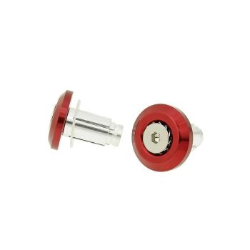 handlebar / bar end weights anti-vibration Mini CNC milled - red