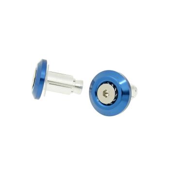 handlebar / bar end weights anti-vibration Mini CNC - milled blue