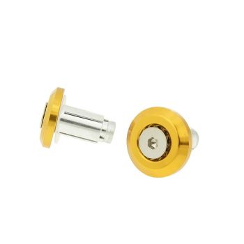 handlebar / bar end weights anti-vibration Mini CNC milled gold