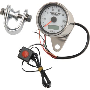 SPEEDOMETER 2.37"WHT PRO