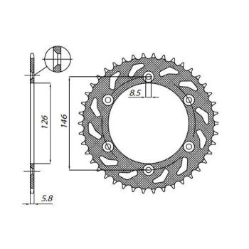 REAR SPROCKET 520 48T STEEL
