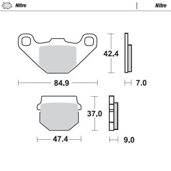 Moto-Master Brakepad Kawasaki: KX80/100 <1996, KDX125 <2003, Suzuki: RM80/85 <